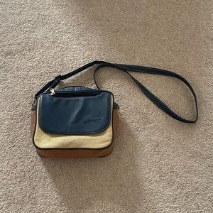 🕰️Diesel Vintage Y2K Leather Blue & Tan Small Crossbody Messenger Bag🕰️